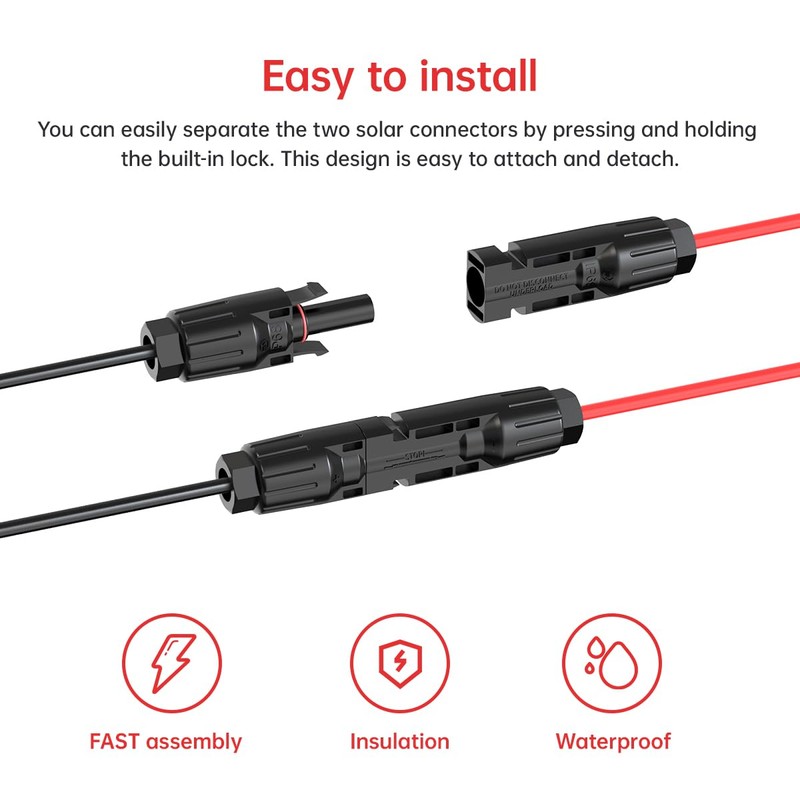 ELFCULB 10AWG Solar to XT60i Charging Cable Solar Panel Extention