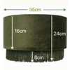 Tristan Home Premium Velvet Drum Lamp Shade with Fringe (Olive