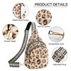 LYEMVHE Leopard Print Leather Sling Bag Small Crossbody Backpack Travel