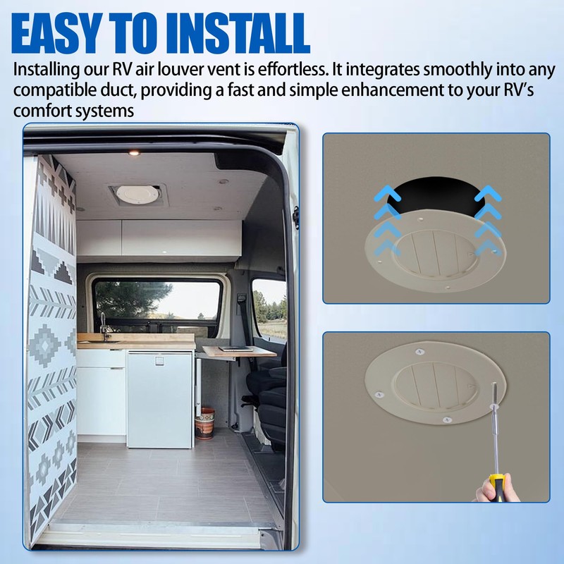 Calvana (2-Pack 6.5" RV Ceiling Vent Covers for Inside Camper,