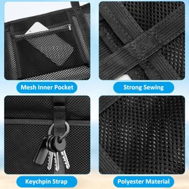 REETEE Beach Bag XXL Family Swimming Bag Large Beach Bag, Mesh Beach Bag Shopper Foldable Travel Bag Beach Tote Bag, Extra Large Swimming Bag Women for Travel, Shopping and Everyday Use, black