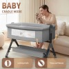 Adjustable Baby Bedside Crib Sleeper Bassinet with Storage Basket for