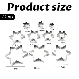 Jidyllic 10 Pcs Star Cookie Cutters Set