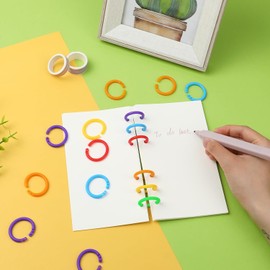 50 Pcs Multi-Color Plastic Binder Rings – 20mm Loose Leaf Book Rings for Cards, Crafts, Scrapbooks, and Keychains, Colorful Knitting Stitch Markers for Crochet, Office and School Organization Tools