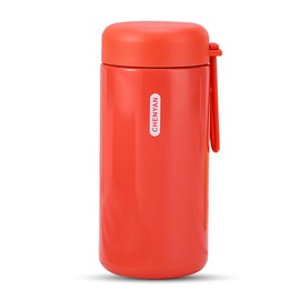 KISUOMAOYI Small Flask - 304 Stainless Steel Water Bottle 300ML, Leak-Proof Insulated Flask with Double Wall Vacuum, Small Drinks Bottle with Portable Handle for Hot & Cold Drinks(Red)