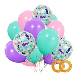 KRLIFCSL 60 PCS 12 Inches Mixed Color Balloons, for Wedding Birthday Engagement Anniversary Christmas Festival Family Party Decorations.(Purple)