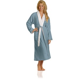 Plush Necessities Luxury Spa Robe - 5-Star Hotel Microfiber and Terry Bathrobe for Women and Men | Full Length | Petite to Plus Size | Aqua, XXX-Large