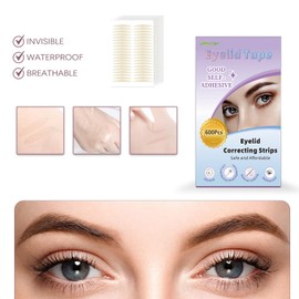 Natural Invisible Single Side Eyelid Tape Stickers(600PCS 3MM Skin Color), Double Eyelid Tape for Hooded Eyes Invisible, nstant Eye Lift Without Surgery, Perfect for Uneven Mono-Eyelids