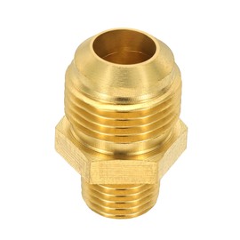 PATIKIL Brass Flare Coupling Fitting, 1/4" Male NPT x 1/2" Male Flare Thread Brass Pipe Fitting Connector Tubing Adapter Coupler Reducer for Propane, Fuel, Oil, Gas Systems
