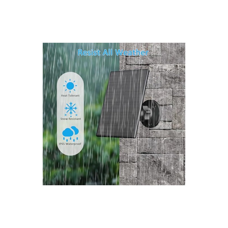 2W Solar Panel for Outdoor Security Cameras - Adjustable Mount