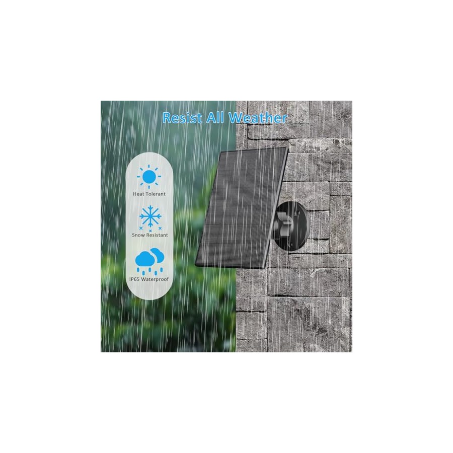2W Solar Panel for Outdoor Security Cameras - Adjustable Mount & Waterproof