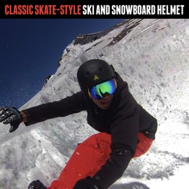 Triple Eight Snow Audio Ski and Snowboard Helmet with Built-in Speakers, Blue Rubber, Large/X-Large