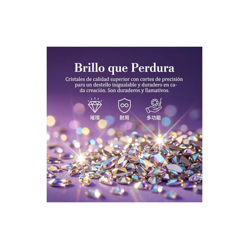 Nivofu diamantes de imitación para uñas, decoración de uñas
