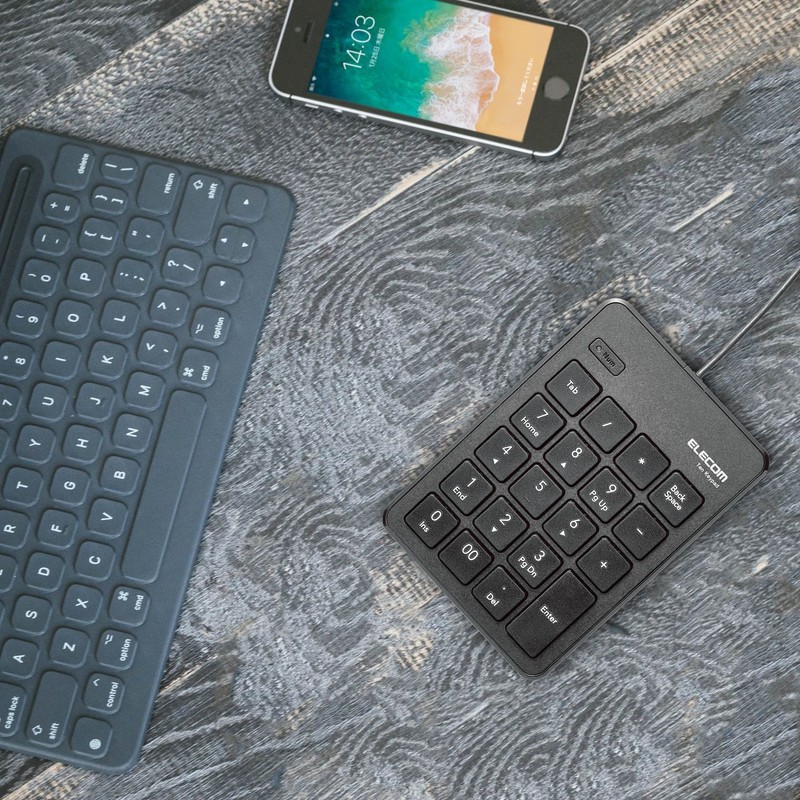 エレコム テンキー 有線 パンタグラフ 薄型 ブラック TK-TCP018BK