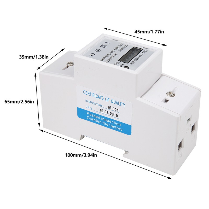 DDS529C 230V Energy Meter Single Phase 2P DIN Rail Mounting