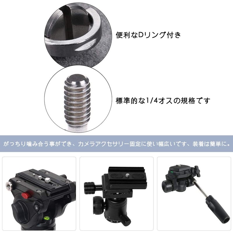 Samcos Camera Fastening Screw, 1/4" Screw, Stainless Steel Material Head
