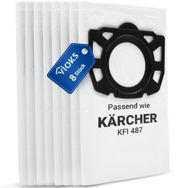 VIOKS 8x Staubsaugerbeutel Vliesfilterbeutel aus Vlies Ersatz für Kärchеr KFI 487 2.863-006.0 Staubsauger Beutel - Kärchеr Filtertüten für Kärchеr Nass Trockensauger WD4 WD5 WD5P WD6 MV4 MV5 MV6