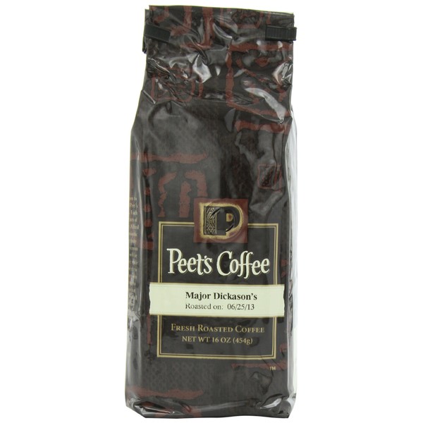 Peet's Coffee & Tea Major Dickason's Blend Grind Coffee, 16-Ounce Bags (Pack of 2)