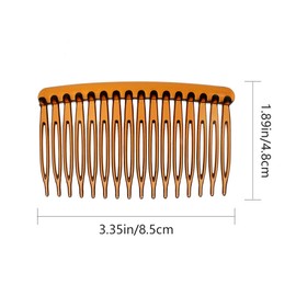 DaricowathX 8 Pieces Hair Combs, 8.5 cm Hair Side Comb Set Slides Tortoise Plain Hair Combs Clear Plain Hair Combs Side Combs Hair Combs(Coffee)