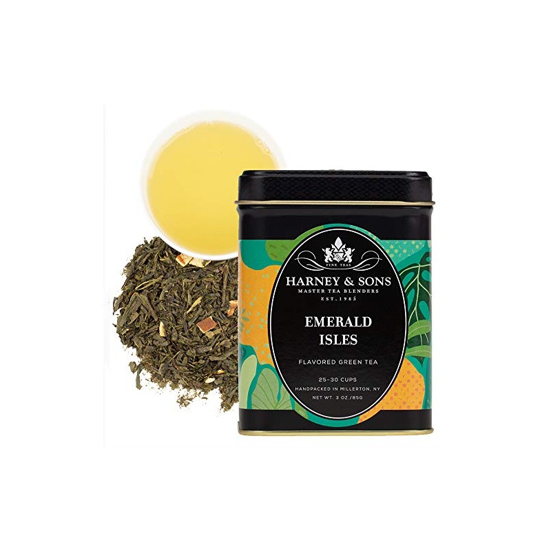 Harney & Sons Emerald Isles Green Tea, Assam, 3 Ounce