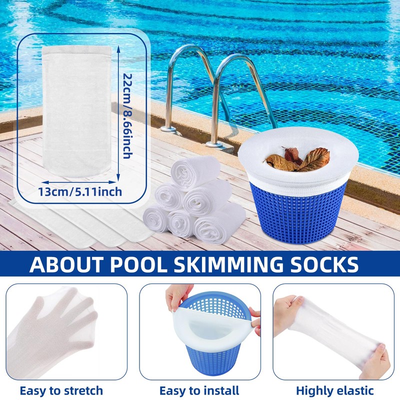 50 Pack Pool Skimmer Socks,Pool Filter Socks for Skimmer Basket