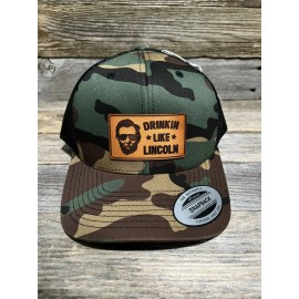 Savannah Moss Co DRINKIN LIKE LINCOLN Leather Patch Trucker Hat