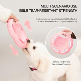 Soft Indestructible Dog Flying Disc for Dogs Puppy, High Flying Aerodynamic Disc for Fetch Tug of War Catch, Play Doubles as Food/Water Bowl