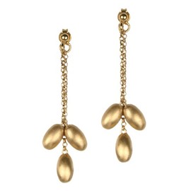 Mille Lucci Italian Sterling Silver Golden Grape 18k Yellow Gold Vermeil Earrings