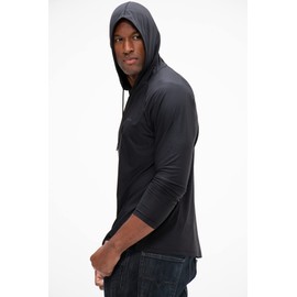 DEVOPS Men's 3 Pack Hoodie Long Sleeve Fishing Hiking Running Workout T-shirts (X-Large, Black/Navy/Gray)