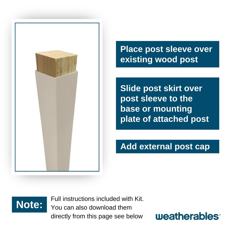 Weatherables Vinyl Railing Posts, Vinyl Post Kit 4 in. x