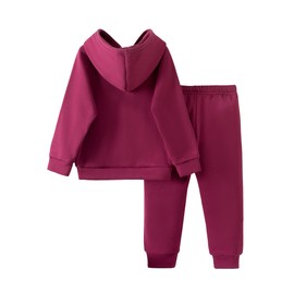 Ecolala Little Girls Fall Outfits Graphic Long Sleeve Hoodie and Sweatpants Set Red 7-8Y