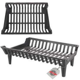 Flame Genie Fireplace Grate - Self-Feeding Fireplace Tools, Cast Iron, Wood Stove Accessories, Fire Logs, Fireplace Grates, 4" Leg Clearance - G800-24-BX