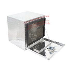 labwork 18 Inch Silver Aluminum Diamond Plate Tool Box Organizer With Lock Key