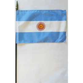 Argentina - 8 in x 12 in World Stick Flag