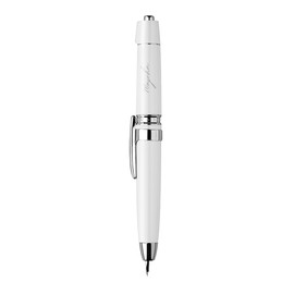Lanxivi Majohn A3 Fountain Pen White Color, Retractable Extra Fine Nib, Press and Twist Style Pen with Converter Case Set