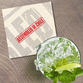 Unbranded Assembled In Chile Grunge Travel 4'' X 4'' Square Wooden Coaster