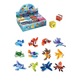 Anila's Construction Building Bricks Sets - 12 SeaLife Blocks Sets that are individually boxed. Comes with 30 Assorted Individual Stickers.