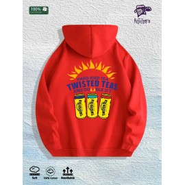 Twisted Teas & Double D's" Graphic Hoodie 100% Cotton US Warehouse 7 ColorsColor: Red, Size: S
