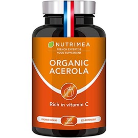 Nutrimea Organic Acerola 1000mg - Vitamin C Supplement – 30 Vegan Tablets