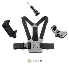 PPIOOY Smart Phone Wearable Camera, Chest Harness Belt, 360 Degree Rotation, Supports Vertical and Horizontal Photography, Firm, Easy Assembly, Chest Harness Holder, Hands-free, On-hand Shooting,