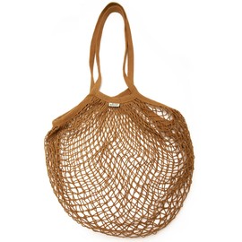 ENOOSO Reusable Mesh Bag Sand Toy - Shopping Net Expandable - Vegetable Bag Made of Mesh - Large Shopping Bag Cotton - Mesh Bag Sand Toy Reusable - Cotton Crochet Bag, brown