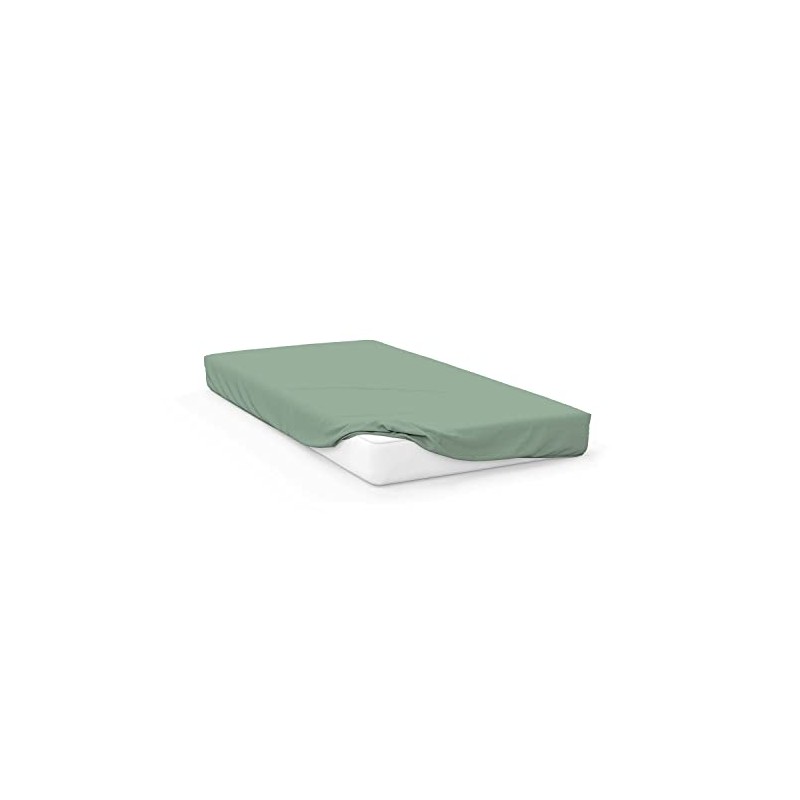 Soleil d'ocre, Plain Cotton Fitted Sheet, 57 Thread Count, 200