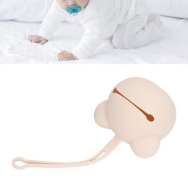 Funda de Silicona para Chupete, Bolsa para Chupetes de bebé de Viaje, Contenedor de Almacenamiento de Chupete Suave y Seguro para Guardar Pegamento Dental, Pinzas para Pezones (Color café)