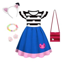 Girl Kids Rainbow Tutu Dress Toddlers Birthday Outfits Set for 4-8 Years