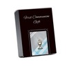 Boys First Communion Tie Aqua Plaid and Silver-Tone Chalice Tie