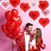 WILLBOND 12 Pieces Valentines Heart Shaped Hanging Fans Red Heart