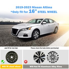 AUTOWIKI Black & Silver Lacquer 16" Hubcaps Wheel Covers for Nissan Altima 2019-2025, for 2019 2020 2021 2022 2023 2024 2025 Altima Wheel Tire Covers 16 inch Hubcaps Set of 4