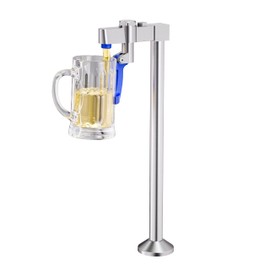 Glass Filler, iVIGA Brushed Nickel 14" Deck Mount Glass Filler Faucet for Stainless Steel Glass Filling Water Station with G1/2" Male Shank Pedestal and Adapter for Hotel Restaurant Bar Dining Hall