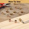 20Pcs M5 Threaded Inserts for Wood, M5x10mm Furniture Nuts Carbon