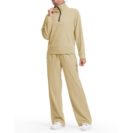 YSENTO Women's Jogging Suits Outfits 2 Pieces Travel Clothes Tracksuits Sweat Suits Lounge Sets Matching Set Grey Coffee XL